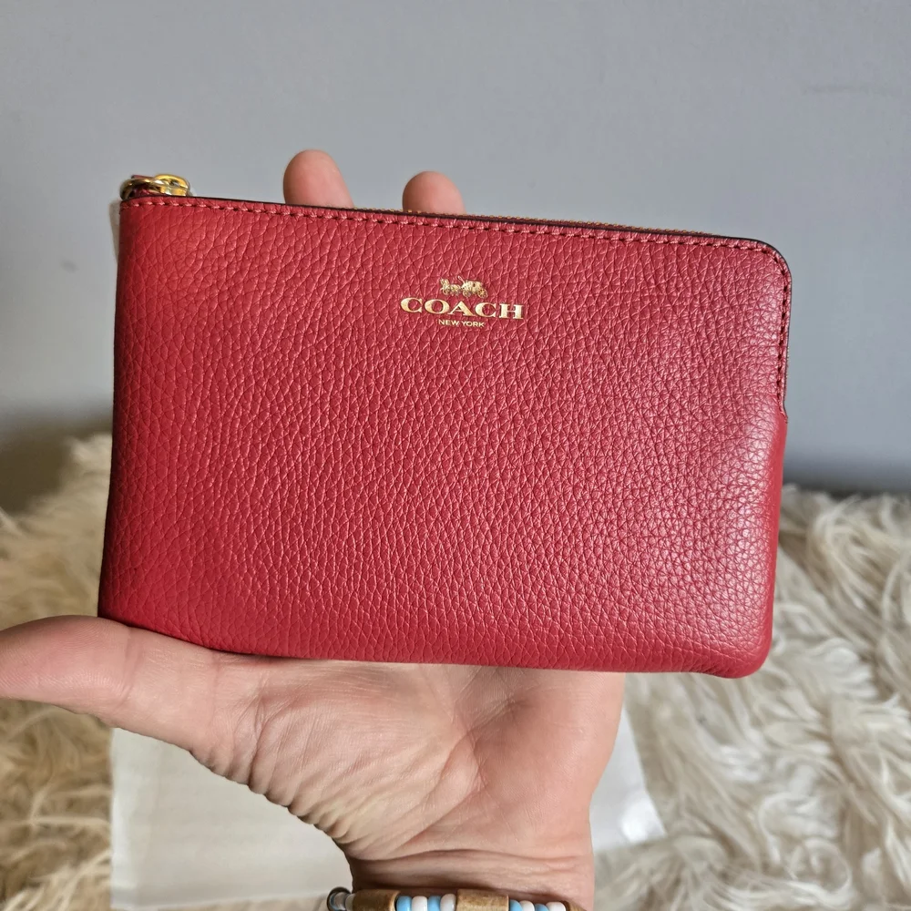 Coach Blush Pink Leather Wristlet Pouch